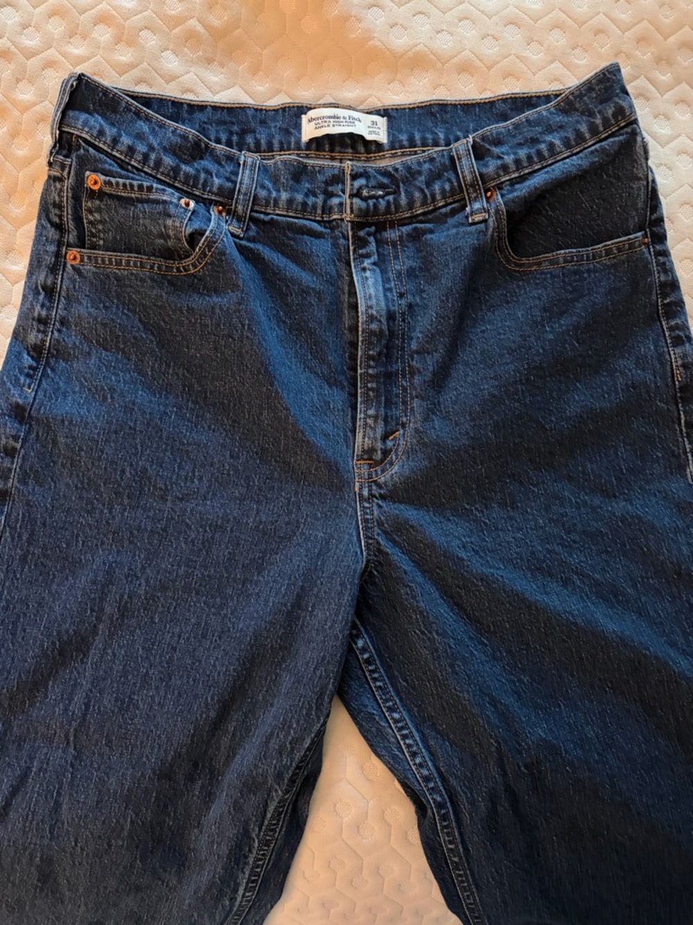 Abercrombie & Fitch Dark Blue Straight-Leg Jeans
